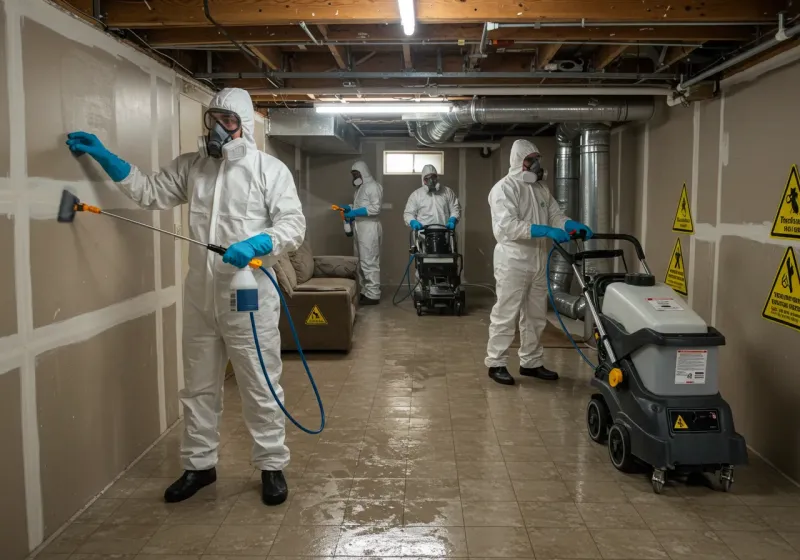 Basement Moisture Removal and Structural Drying process in Brighton, AL